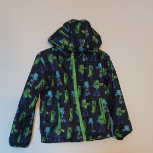 Kids Green and Blue Minecraft Jacket Size 4